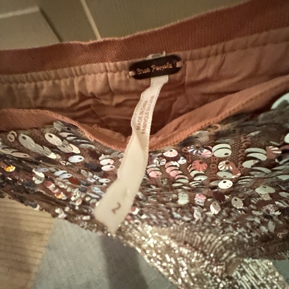 Free People Shimmering Silver Maxi Pencil Skirt with side slit - Picture 8 of 10